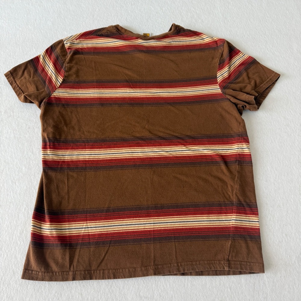 Hang Ten Striped Pocket T-Shirt Mens Large Brown Multi